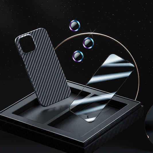 Apple iPhone 13 Pro Kılıf Benks Aramid M-safe 3 in 1 Set Siyah