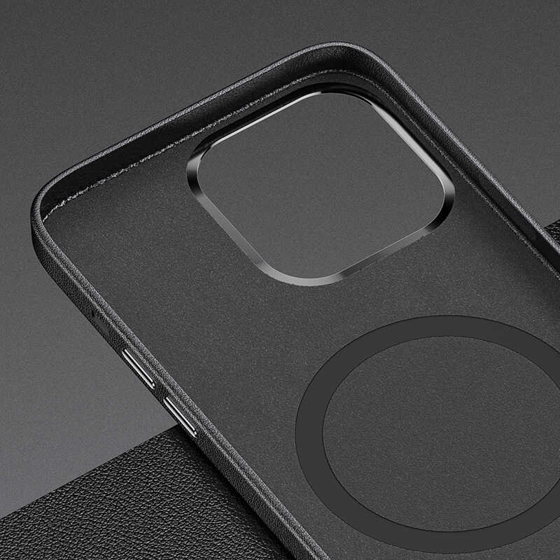 Apple iPhone 13 Pro Case Benks Magnetic Genuine Leather Case Black
