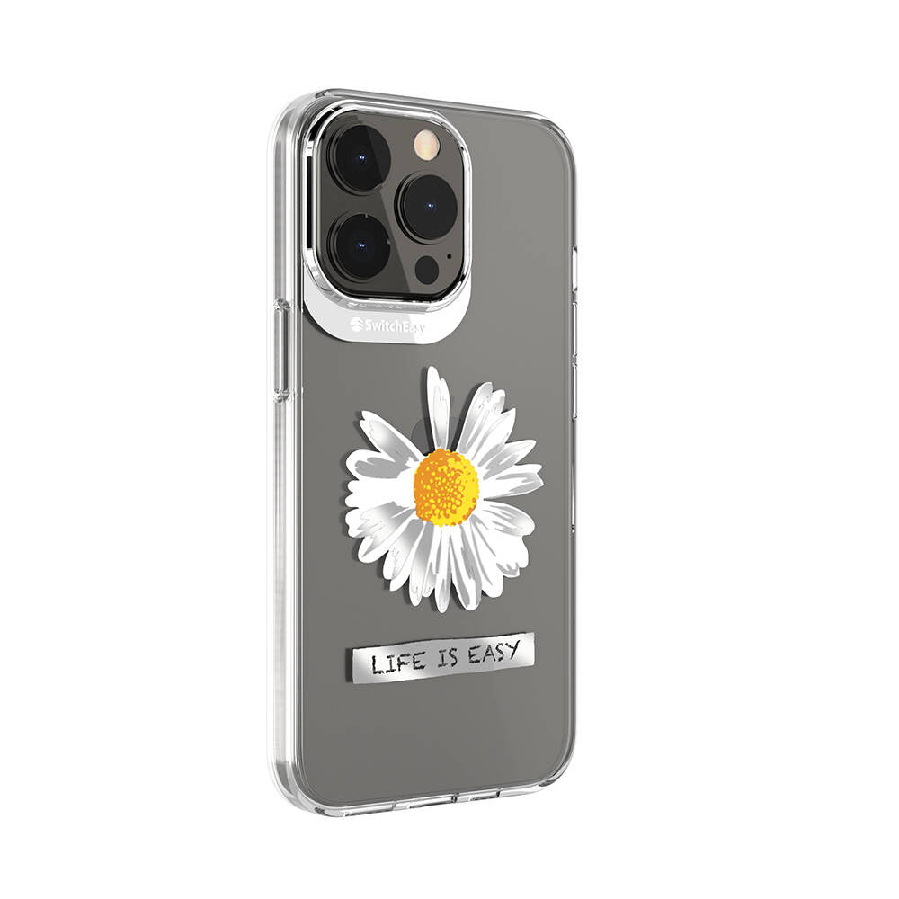 Apple iPhone 13 Pro Kılıf Çift IMD Baskılı Lisanslı Switcheasy Artist Daisy Kapak Renksiz