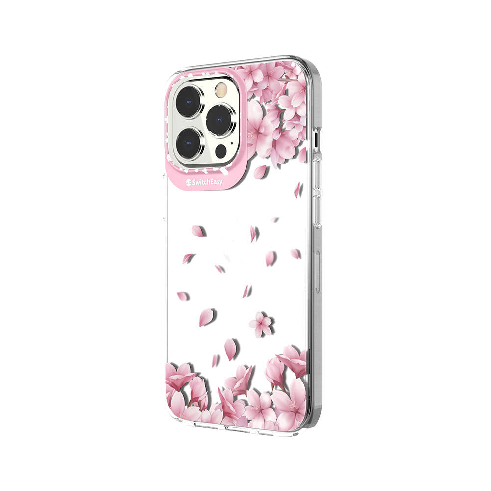 Apple iPhone 13 Pro Kılıf Çift IMD Baskılı Lisanslı Switcheasy Artist Sakura Kapak Pembe