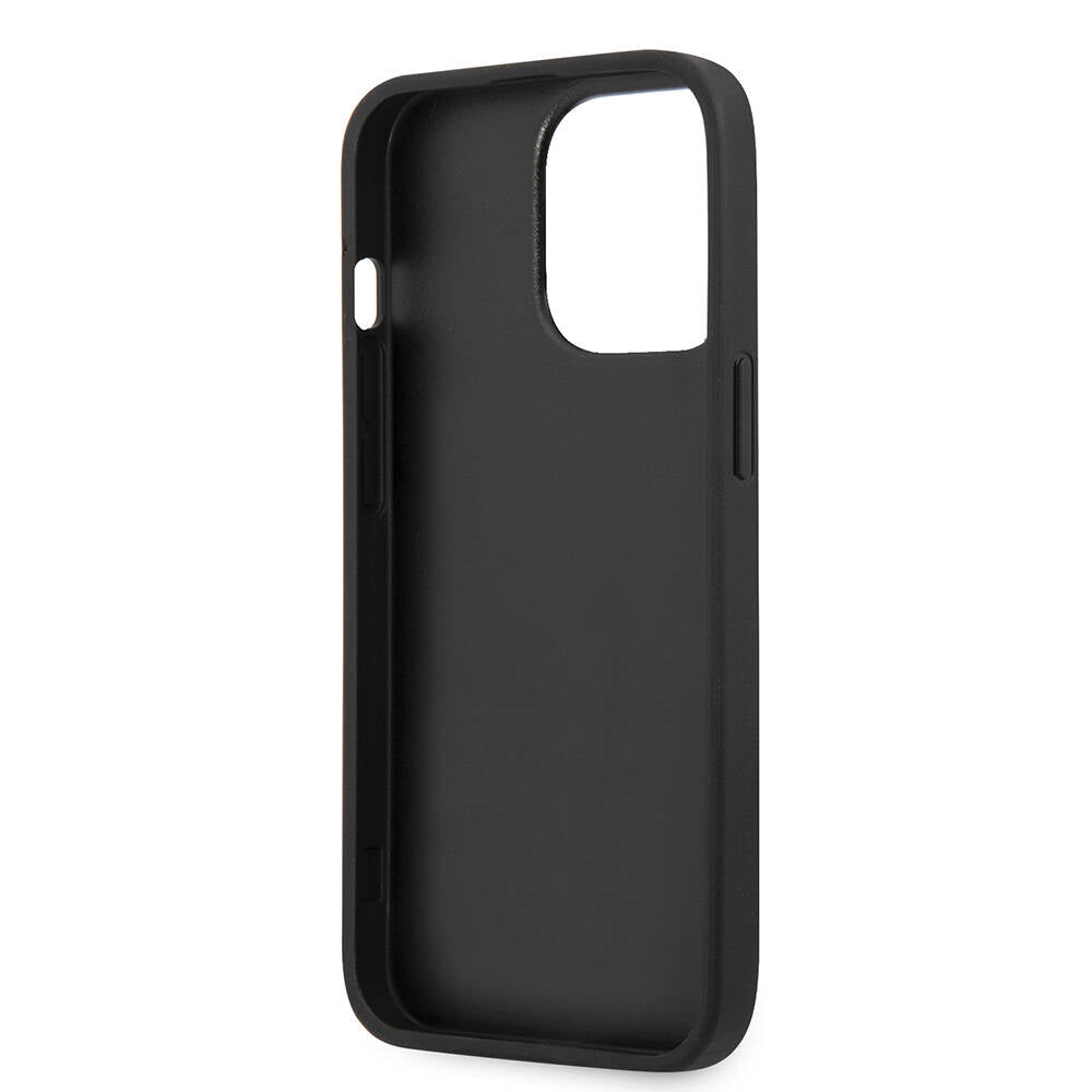 Apple iPhone 13 Pro Case Guess Original Licensed PU Leather 4G Patterned Metal Large 4G and Text Logo Cover Gray
