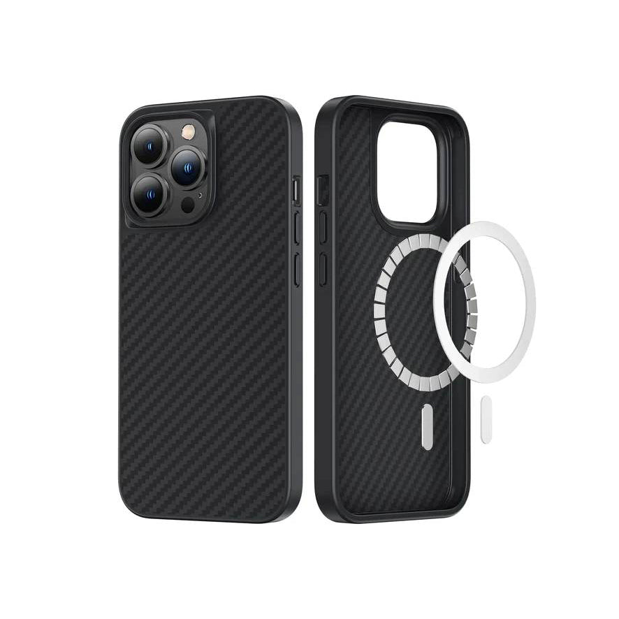 Apple iPhone 13 Pro Case M-safe Carbon Fiber Benks Essential Kevlar Cover Black
