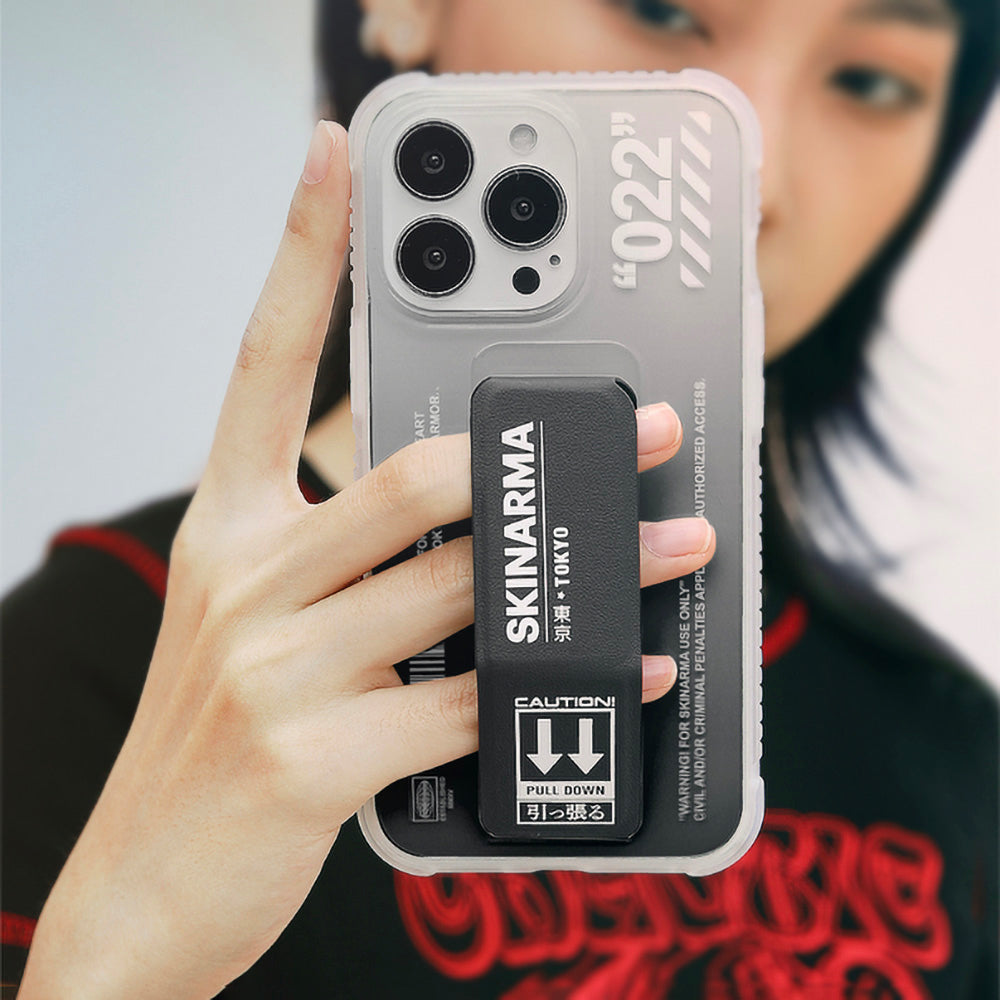 Apple iPhone 13 Pro Case SkinArma Stand Transparent Design Taihi Kobai Cover Black