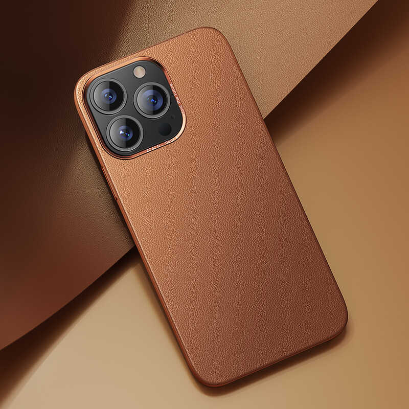 Apple iPhone 13 Pro Max Case Benks Magnetic Genuine Leather Case Brown