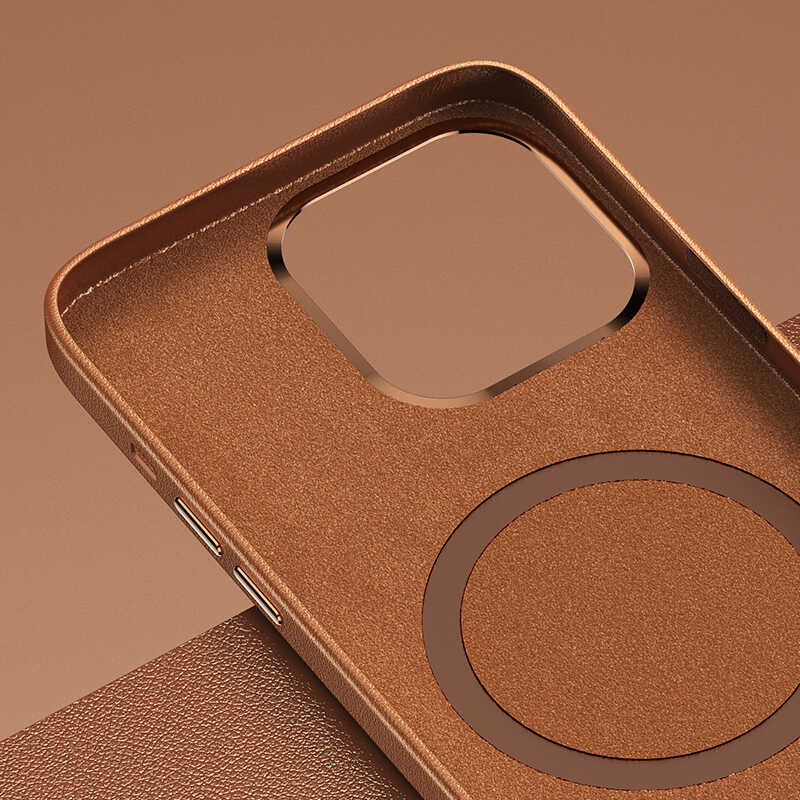 Apple iPhone 13 Pro Max Case Benks Magnetic Genuine Leather Case Brown