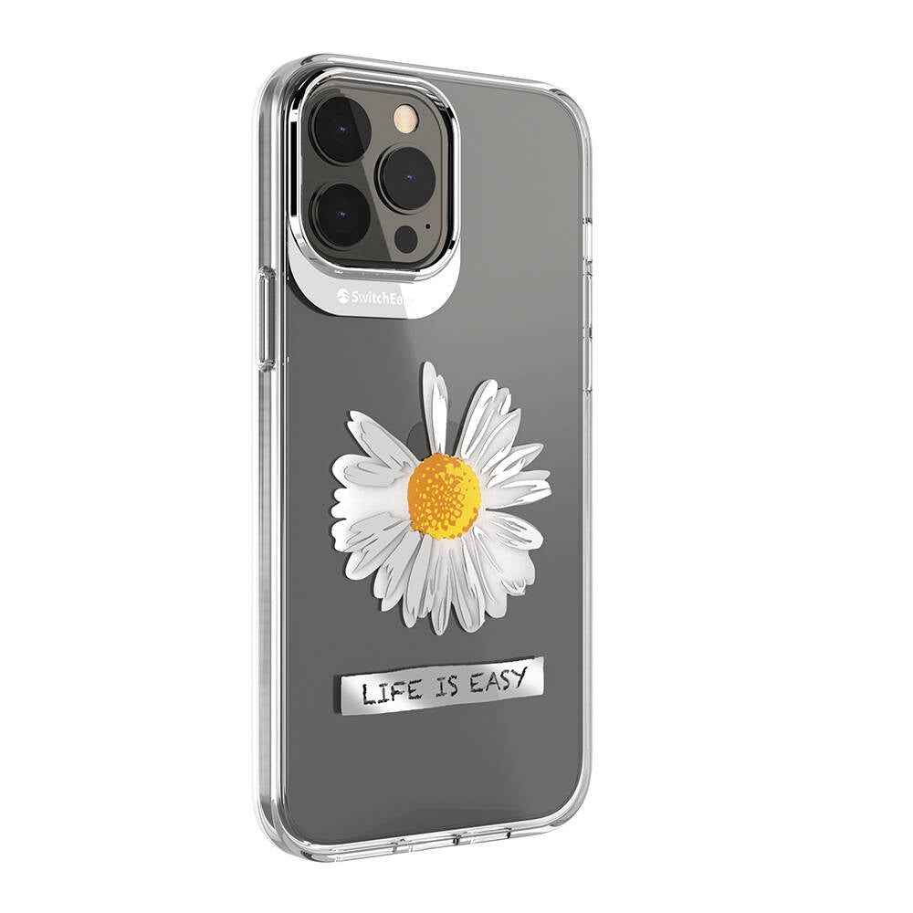 Apple iPhone 13 Pro Max Kılıf Çift IMD Baskılı Lisanslı Switcheasy Artist Daisy Kapak Renksiz