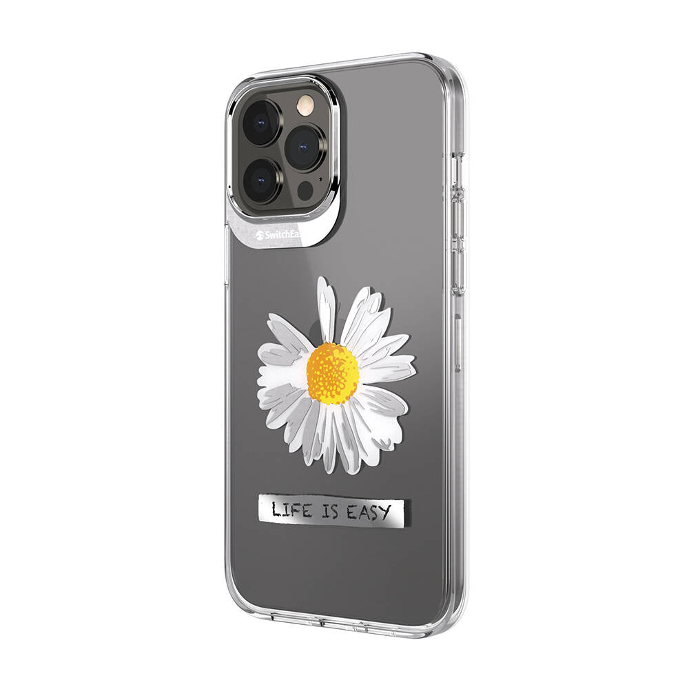 Apple iPhone 13 Pro Max Kılıf Çift IMD Baskılı Lisanslı Switcheasy Artist Daisy Kapak Renksiz