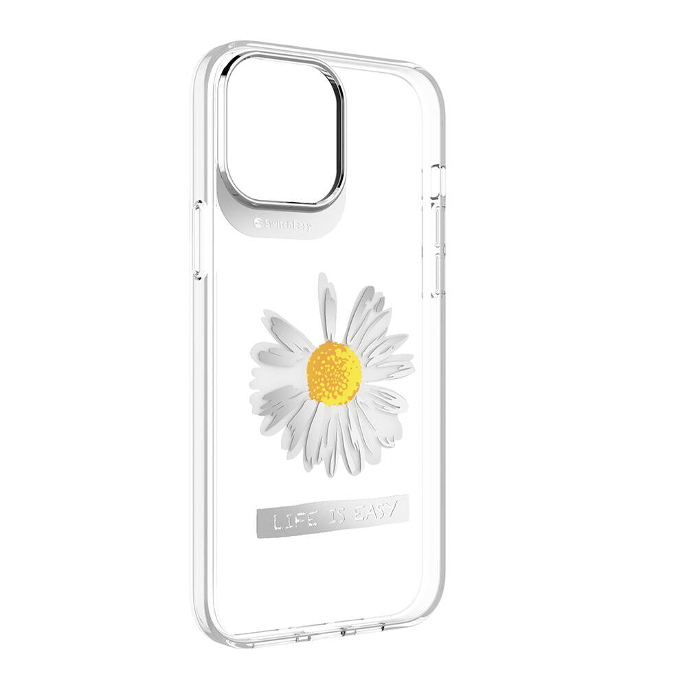 Apple iPhone 13 Pro Max Kılıf Çift IMD Baskılı Lisanslı Switcheasy Artist Daisy Kapak Renksiz