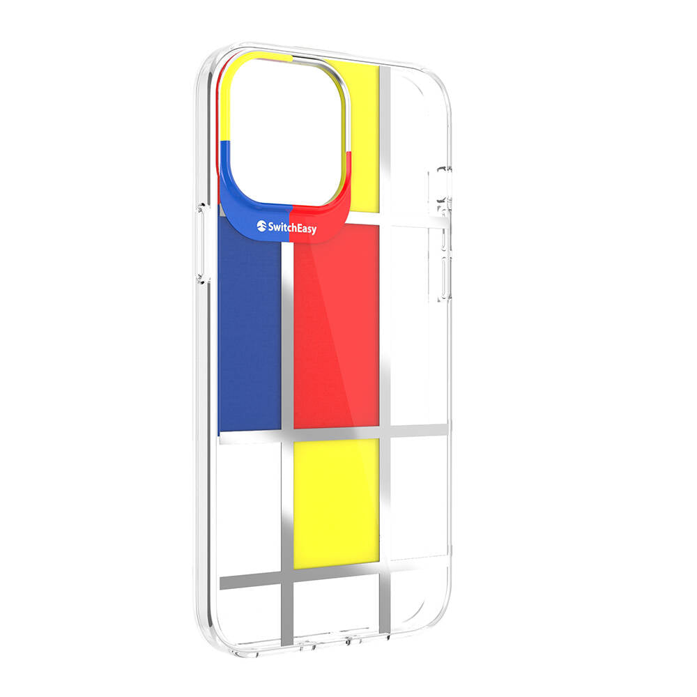 Apple iPhone 13 Pro Max Kılıf Çift IMD Baskılı Lisanslı Switcheasy Artist Mondrian Kapak Sarı