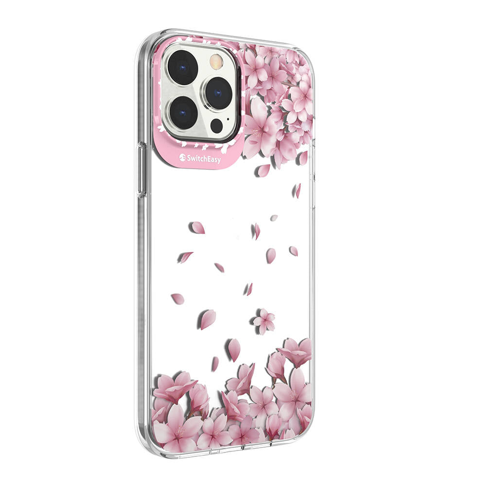Apple iPhone 13 Pro Max Kılıf Çift IMD Baskılı Lisanslı Switcheasy Artist Sakura Kapak Pembe