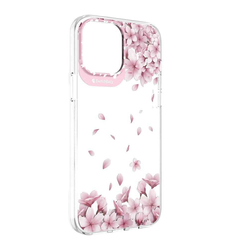 Apple iPhone 13 Pro Max Kılıf Çift IMD Baskılı Lisanslı Switcheasy Artist Sakura Kapak Pembe