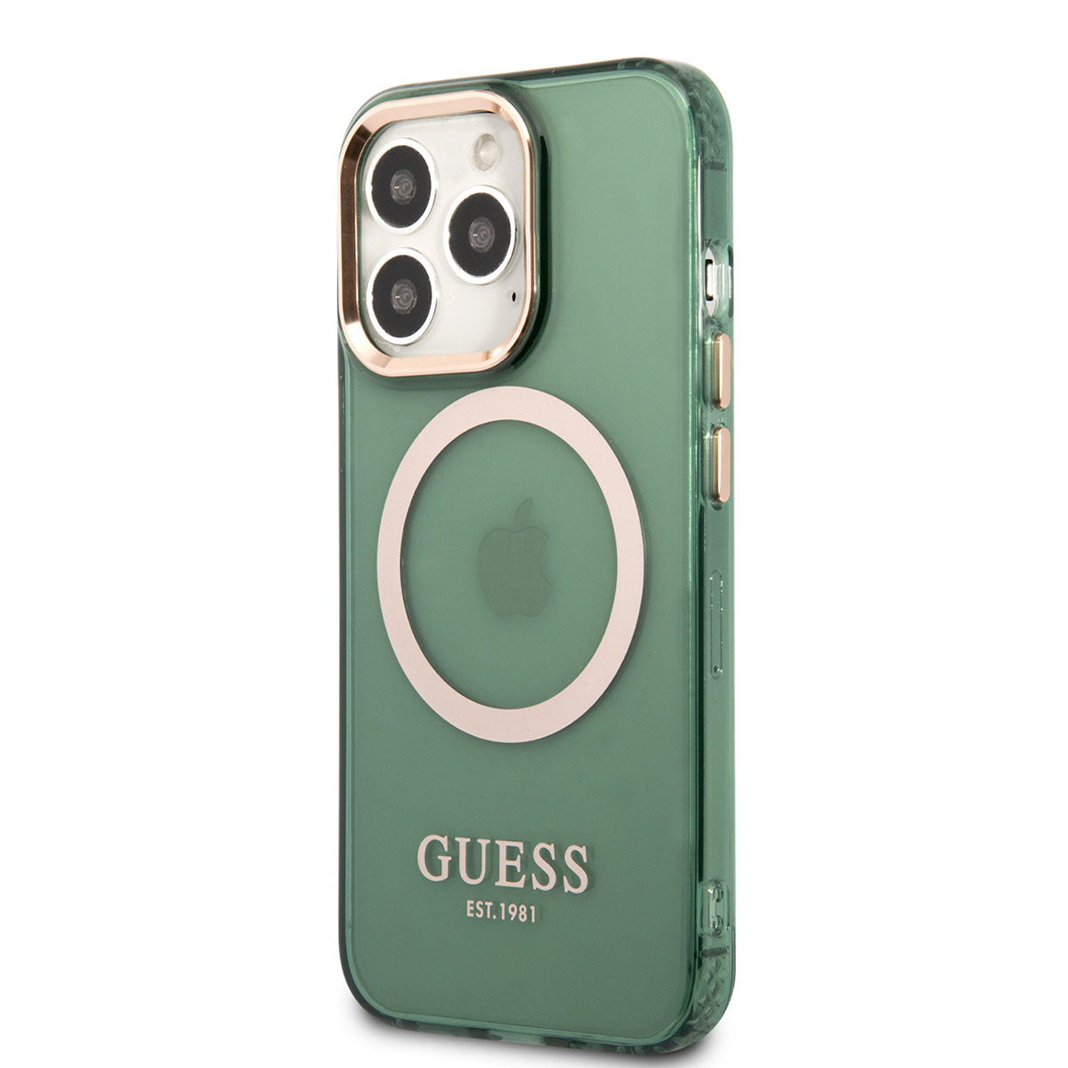 Apple iPhone 13 Pro Max Case GUESS M-safe Charging Feature Airbag Design Cover Green