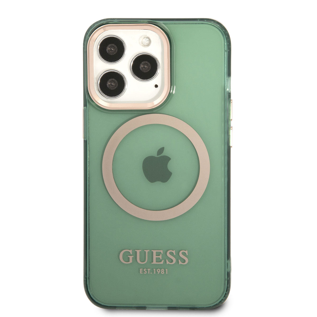 Apple iPhone 13 Pro Max Case GUESS M-safe Charging Feature Airbag Design Cover Green