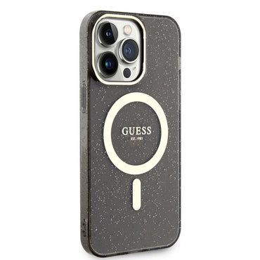 Apple iPhone 13 Pro Max Kılıf GUESS M-safe Şarj Özellikli Glitter Kapak