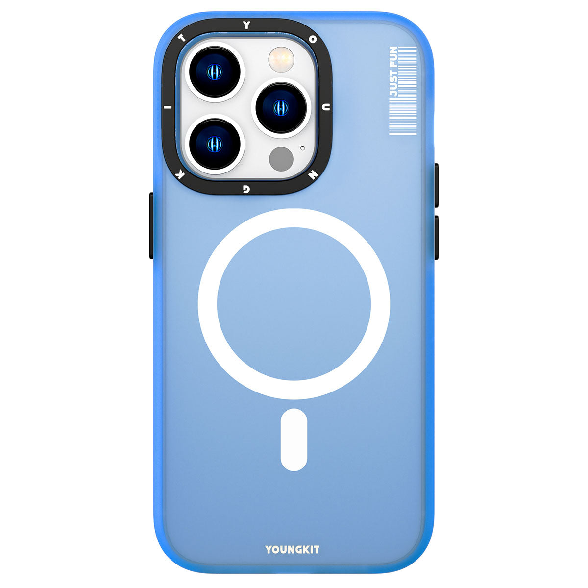 Apple iPhone 13 Pro Max Case M-safe Charging Feature Youngkit Colored Sand Series Cover Blue