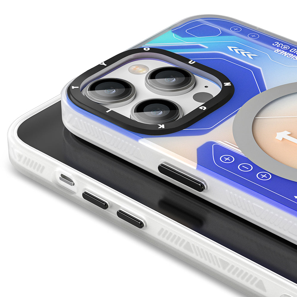 Apple iPhone 13 Pro Max Kılıf M-safe Şarj Özellikli YoungKit Metaverse Serisi Kapak Beyaz
