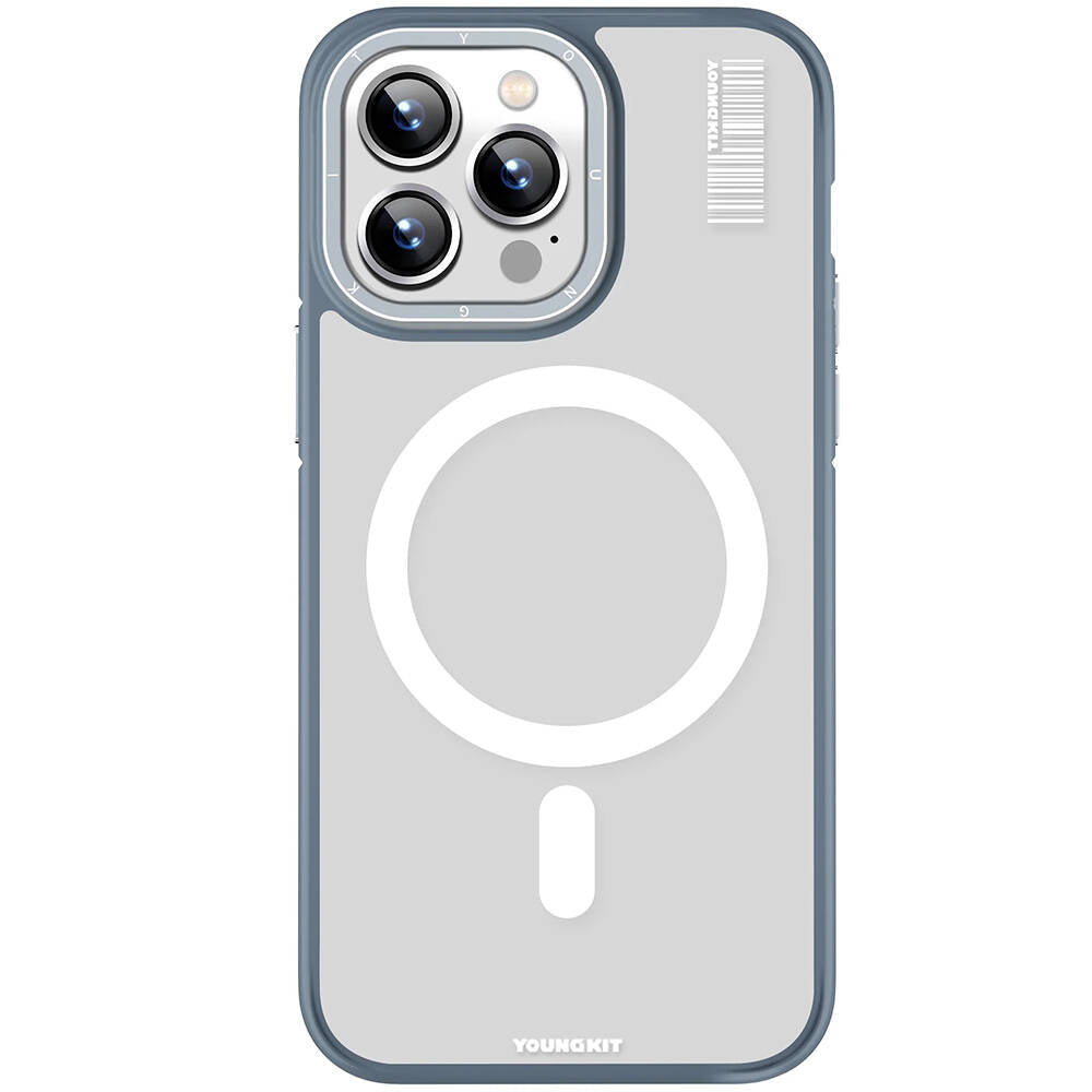 Apple iPhone 13 Pro Max Case M-safe Charging Feature Youngkit Rock Sand Series Cover Gray