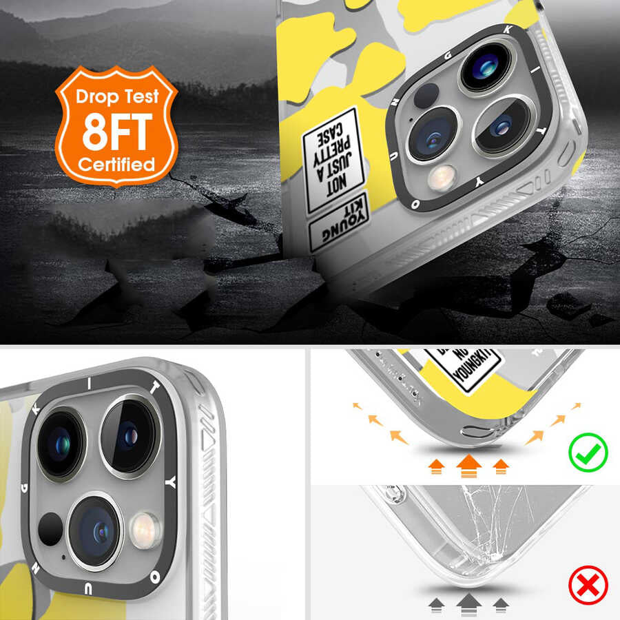 Apple iPhone 13 Pro Max Case YoungKit Camouflage Series Cover Yellow