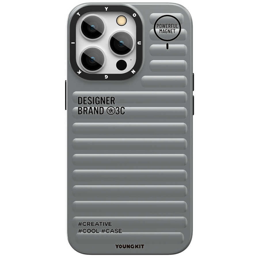 Apple iPhone 13 Pro Max Case YoungKit Plain Colored Series Cover Silver