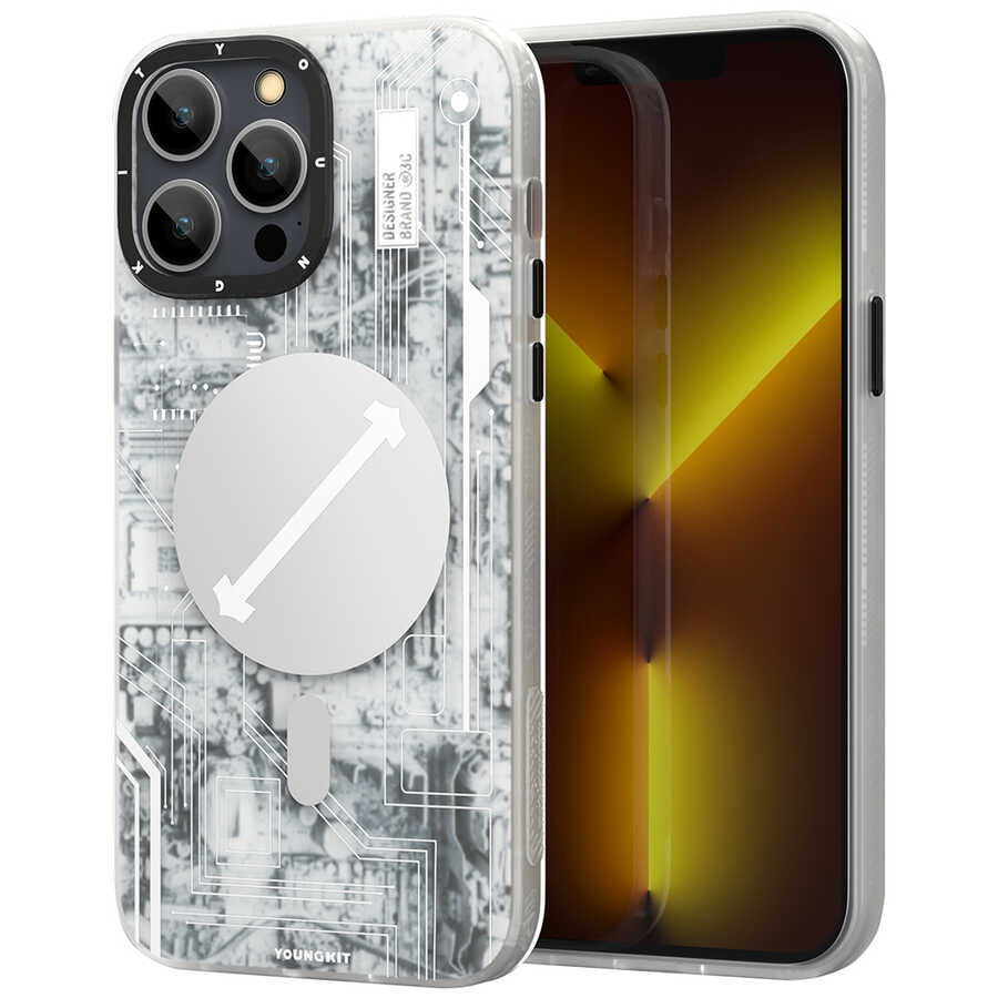 Apple iPhone 13 Pro Max Case YoungKit Technology Series Cover White
