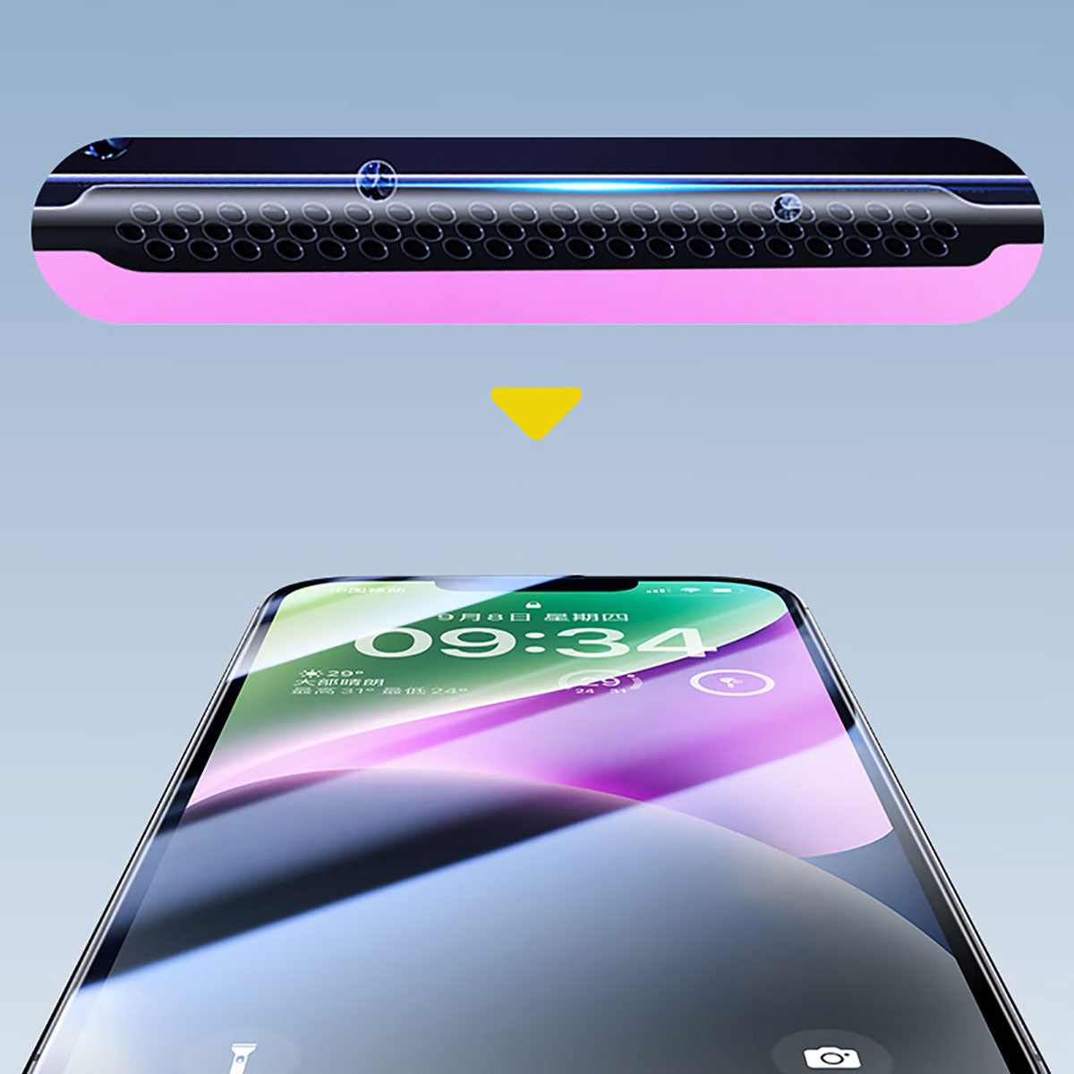 Apple iPhone 13 Pro Wiwu CZ-003 Blue Light Technology Hydrophobic and Oleophobic Anti-Glare Glass Screen Protector Black