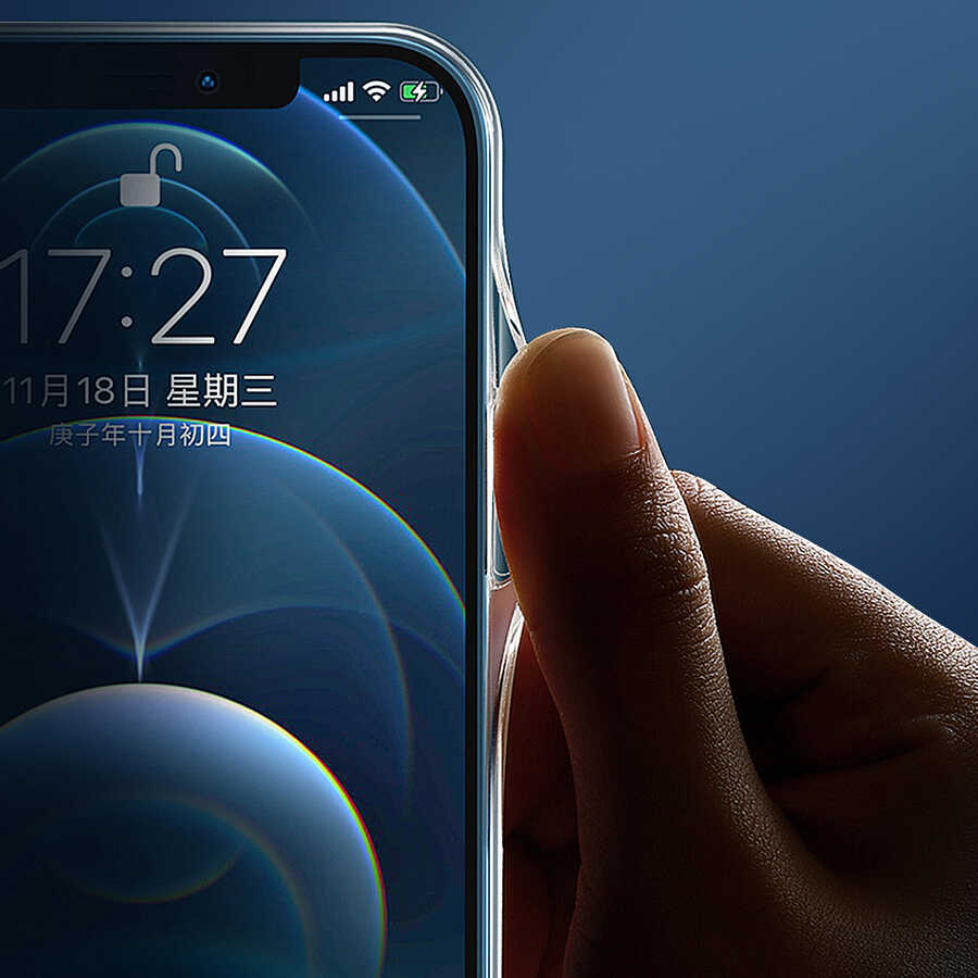 Apple iPhone 13 Wiwu M-safe Şarj Özellikli Lens Korumalı Şeffaf Silikon Kapak Siyah