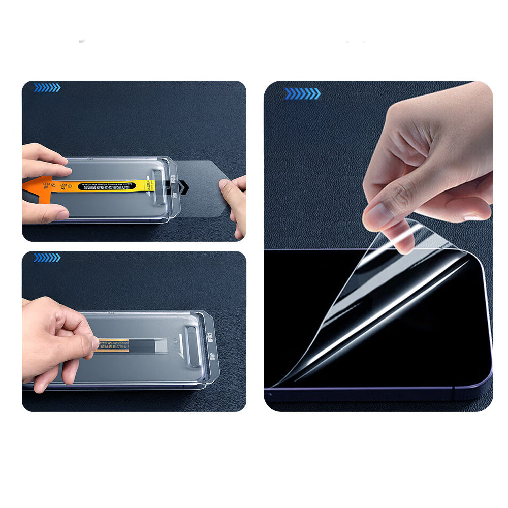 Apple iPhone 13 Zore 2.5D Oliv Privacy Tempered Glass Screen Protector + Easy Application Tool Black