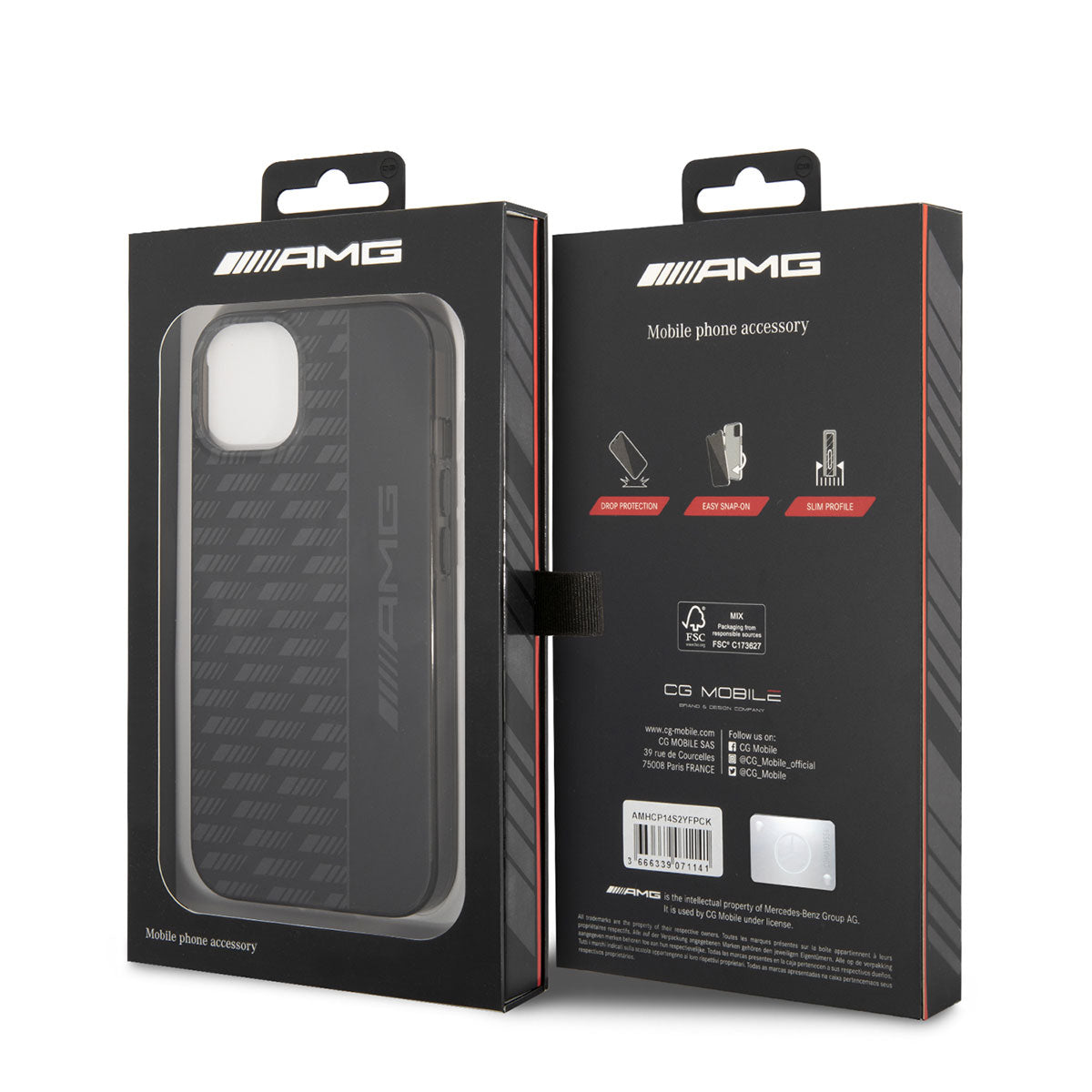 Apple iPhone 14 Kılıf AMG Frosted Buzlu PC Karbon Dizayn Kapak Siyah