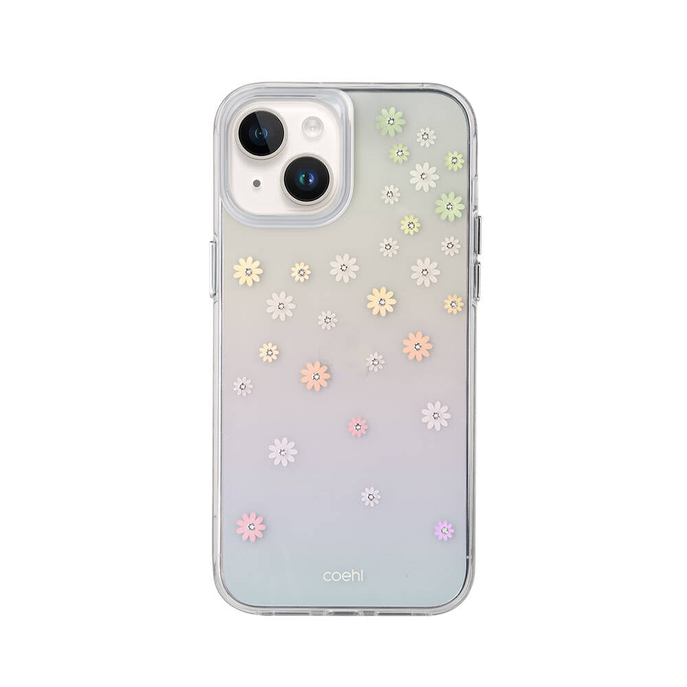 Apple iPhone 14 Case Flower Patterned Stone Coehl Aster Cover Pink
