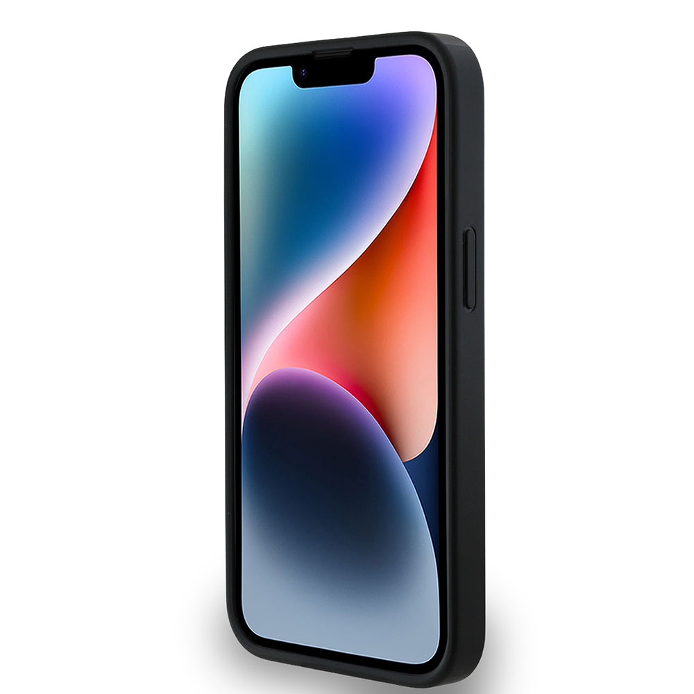 Apple iPhone 14 Kılıf DKNY Orjinal Lisanslı M-safe Şarj Özellikli 3D Yazılı Grid Pattern Kapak Gri