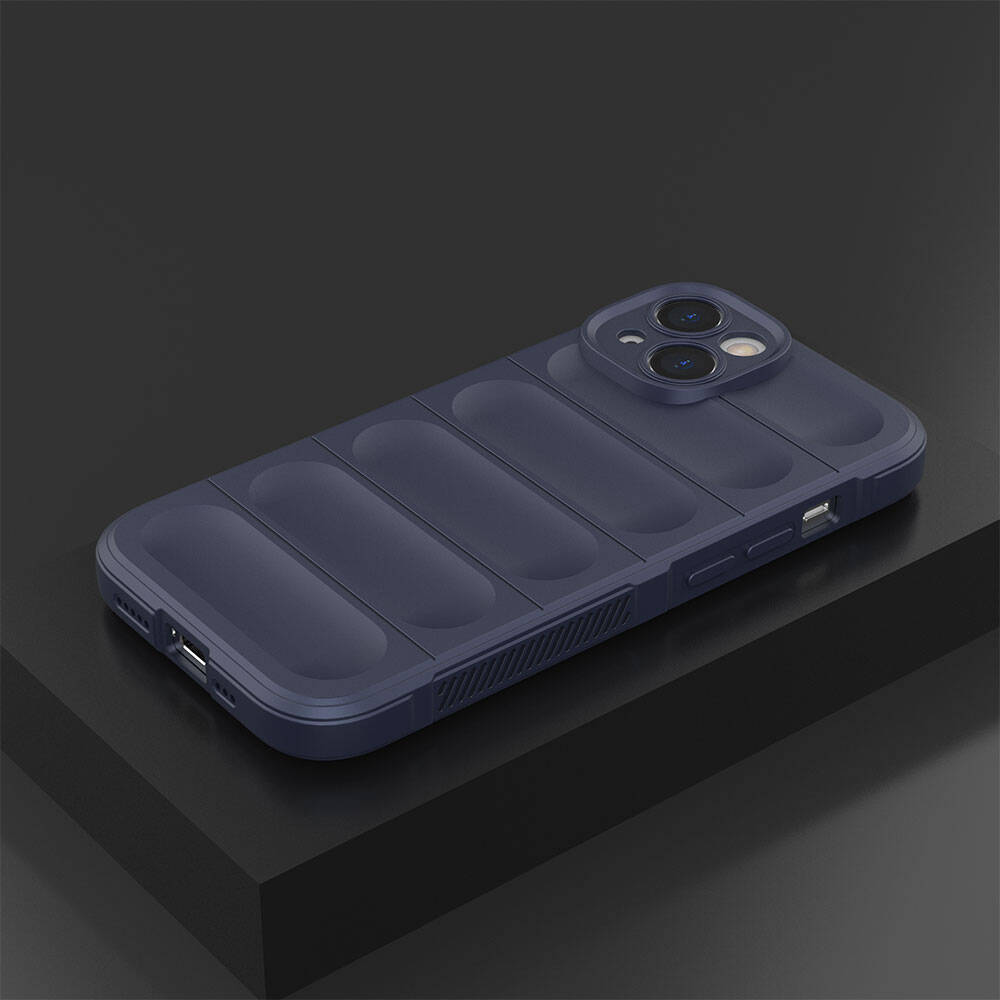 Apple iPhone 14 Case Flexible TPU Hollow Back Surface Design Zore Ethnic Silicone Cover Dark Green