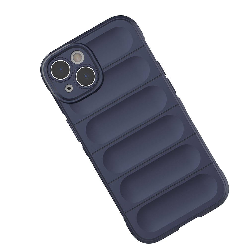 Apple iPhone 14 Case Flexible TPU Hollow Back Surface Design Zore Ethnic Silicone Cover Dark Green