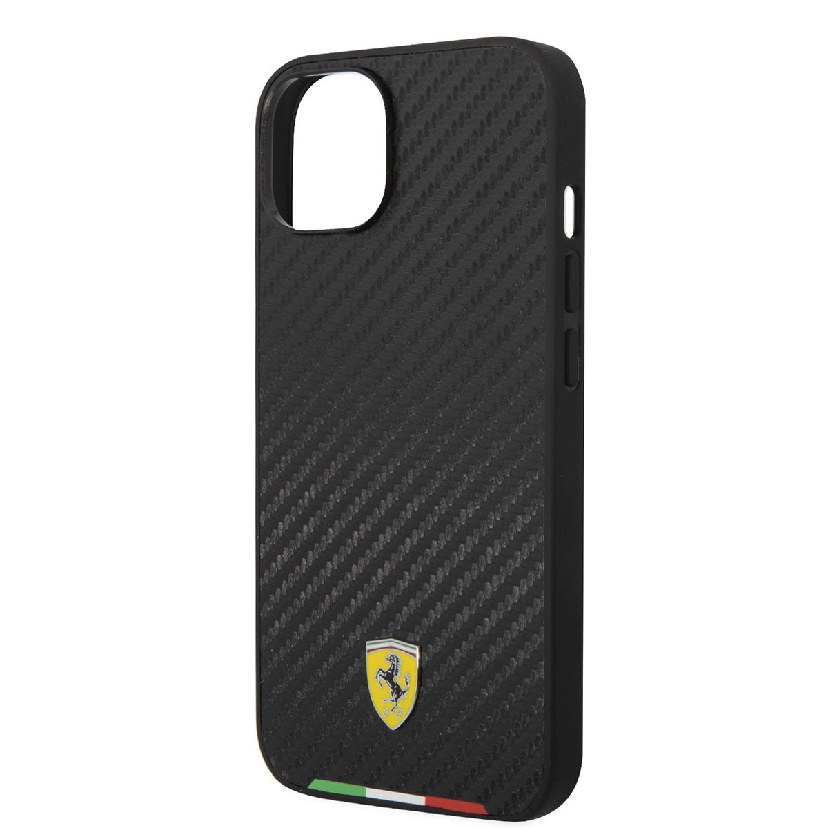 Apple iPhone 14 Case Ferrari M-safe Charging Feature Carbon Italian Flag Design Cover Black