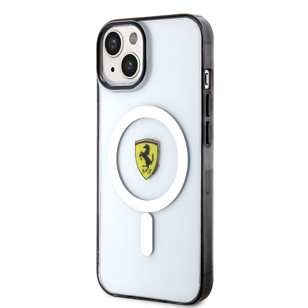 Apple iPhone 14 Case Ferrari M-safe Charging Feature Transparent Design Cover Colorless