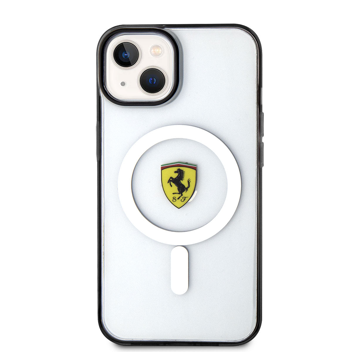 Apple iPhone 14 Case Ferrari M-safe Charging Feature Transparent Design Cover Colorless