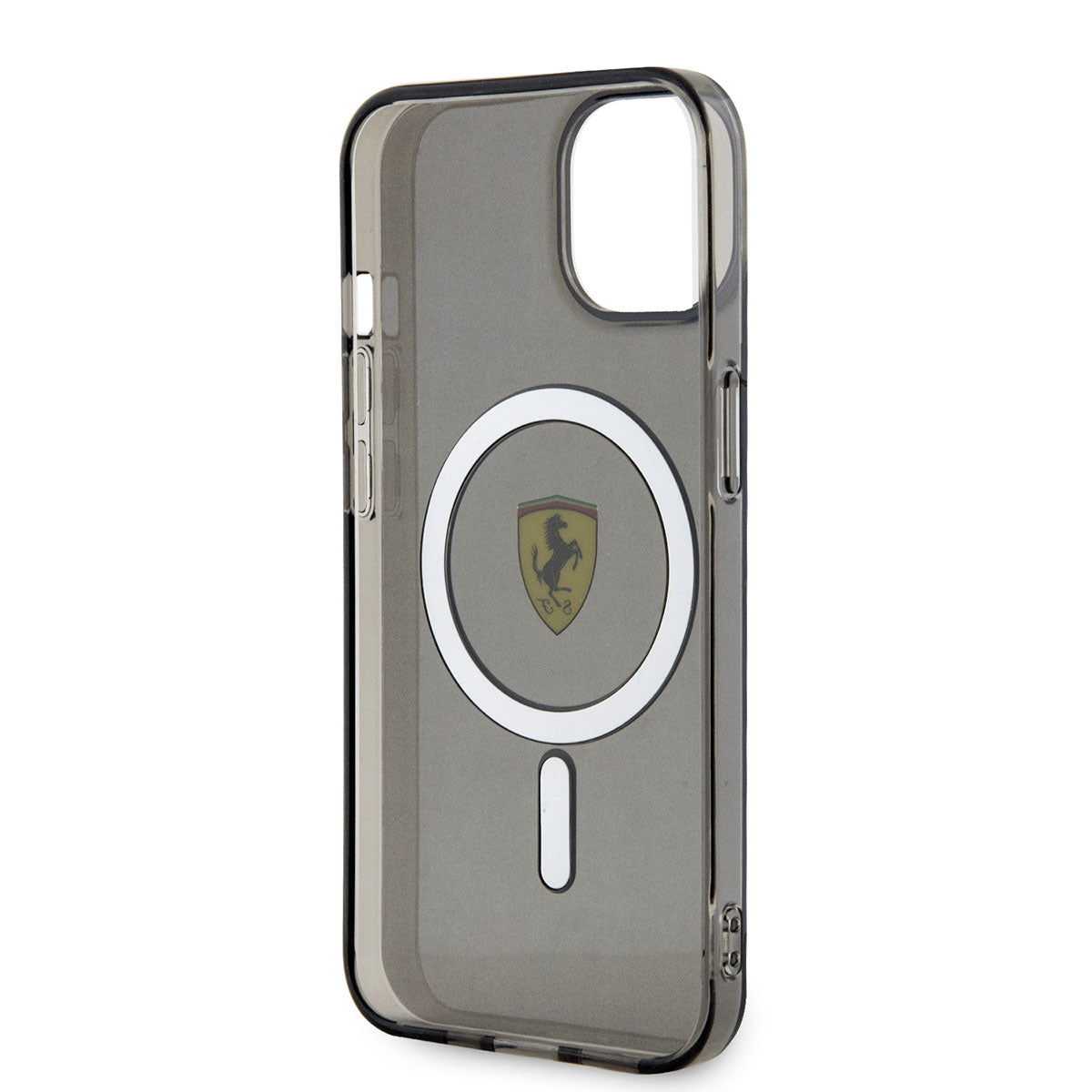 Apple iPhone 14 Case Ferrari M-safe Charging Feature Semi-Transparent Design Cover Black