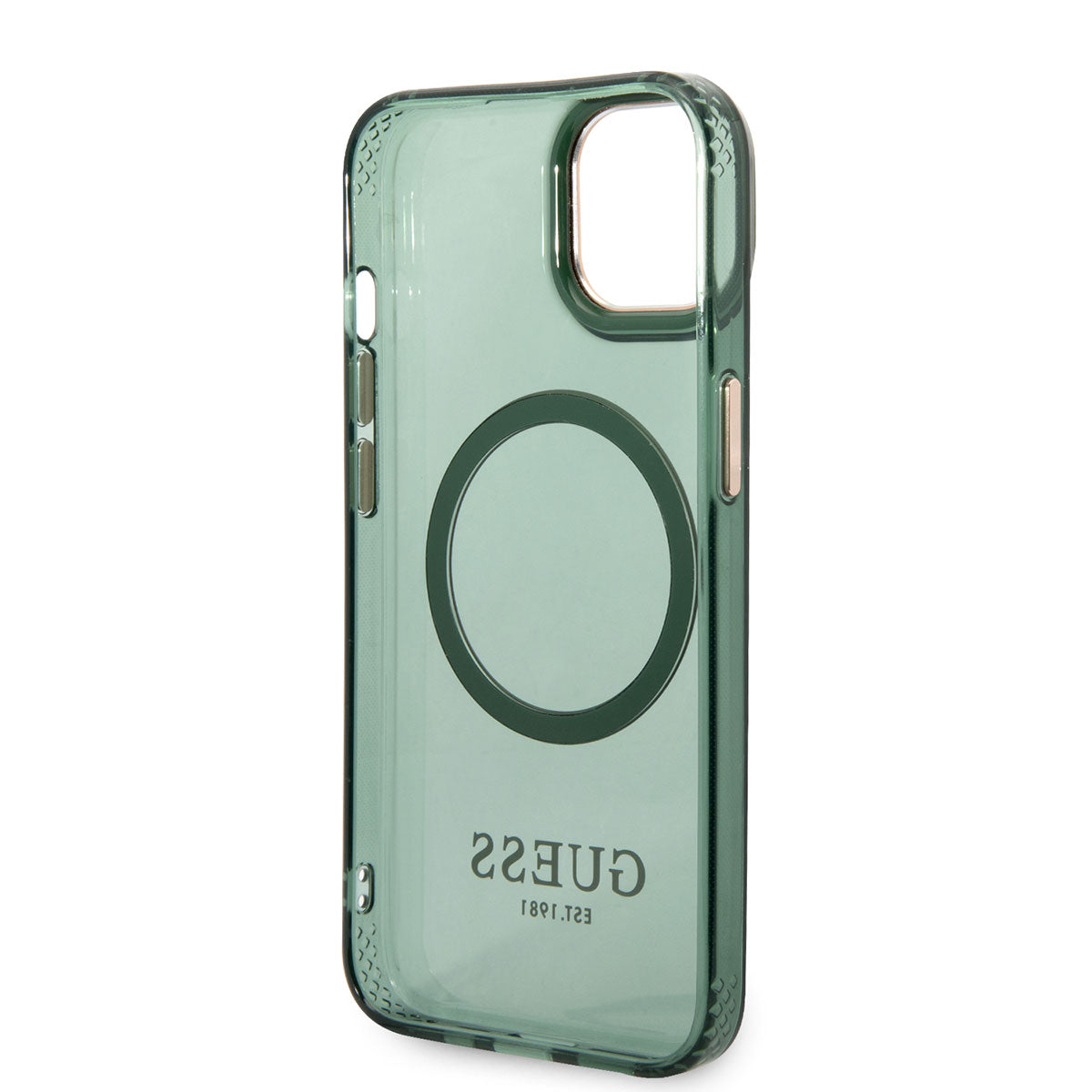 Apple iPhone 14 Case GUESS M-safe Charging Airbag Design Cover Green