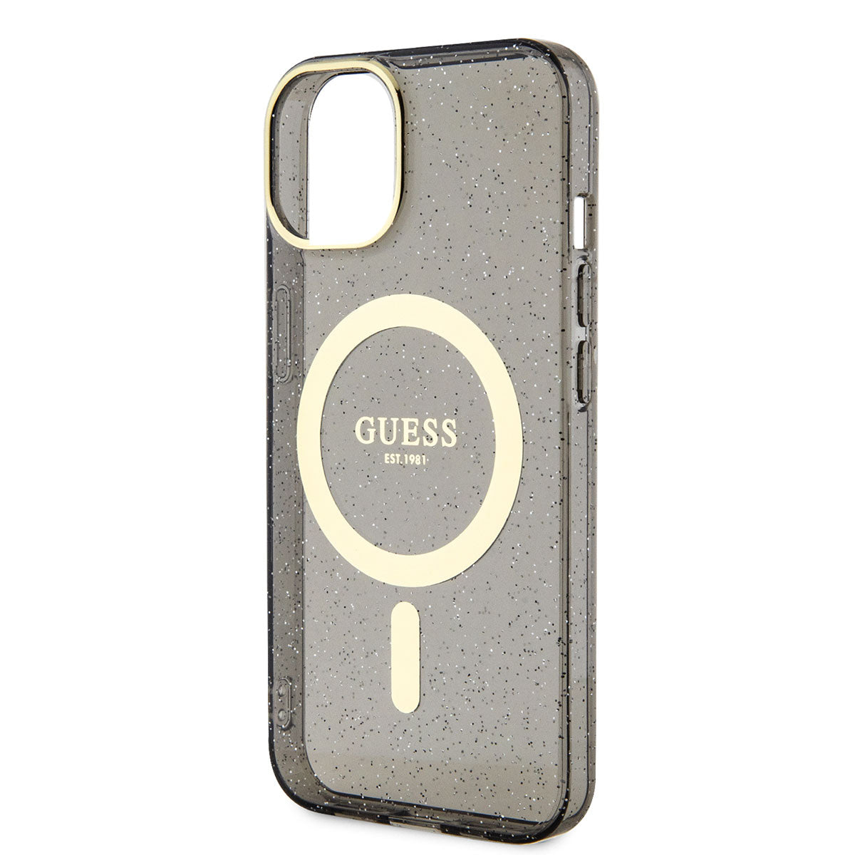 Apple iPhone 14 Case GUESS M-safe Charging Glitter Cover Black