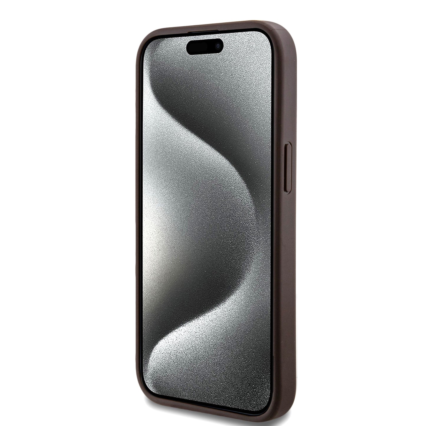Apple iPhone 14 Case Guess Original Licensed M-safe Charging Feature Small 4G Classic Cover Brown