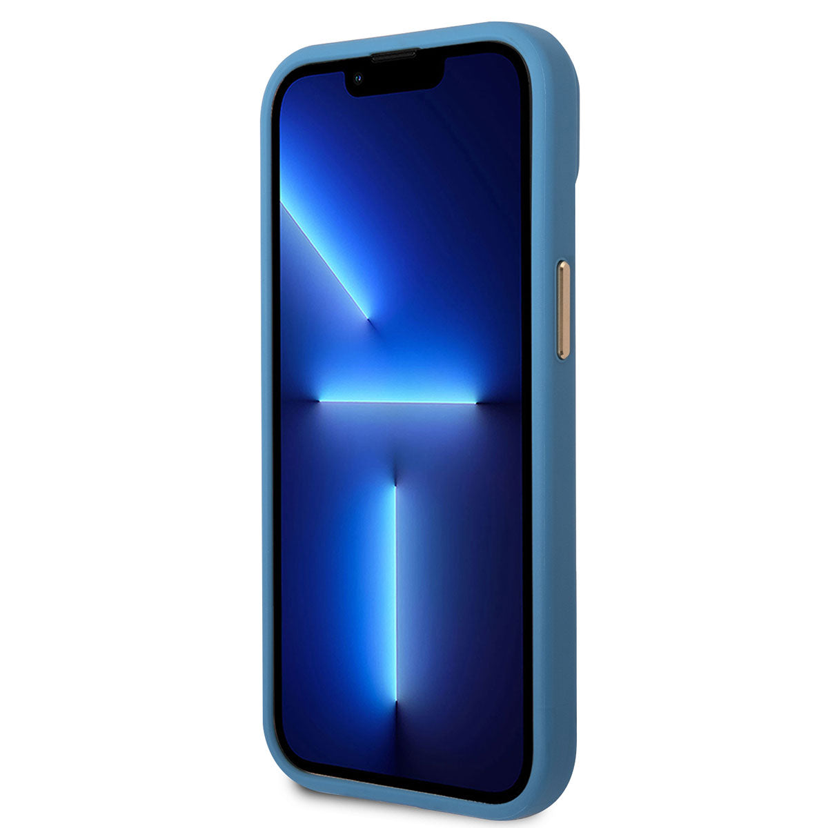 Apple iPhone 14 Case GUESS PU Leather Metal Logo Design Cover Blue