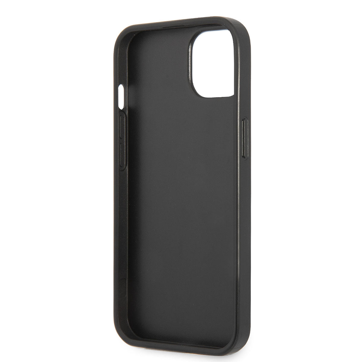 Apple iPhone 14 Case GUESS PU Saffron Leather Triangle Logo Design Cover Black