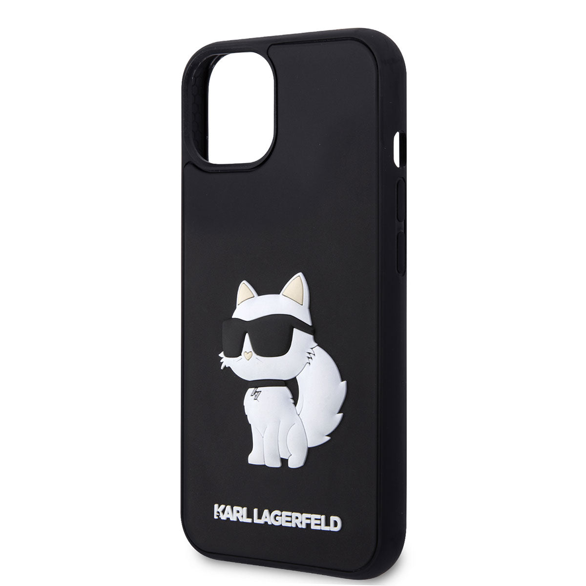 Apple iPhone 14 Case Karl Lagerfeld 3D Rubber Choupette Design Cover Black