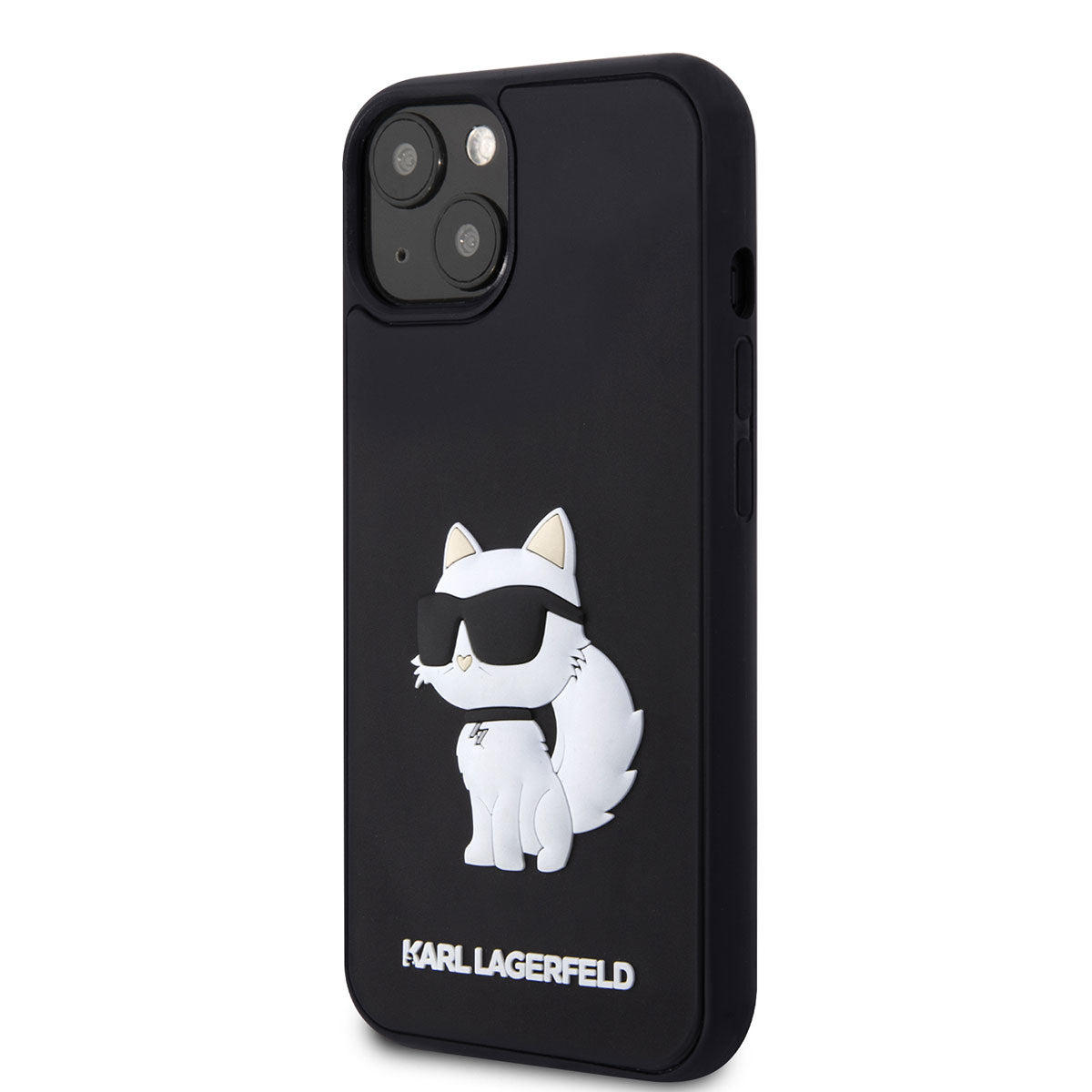 Apple iPhone 14 Case Karl Lagerfeld 3D Rubber Choupette Design Cover Black