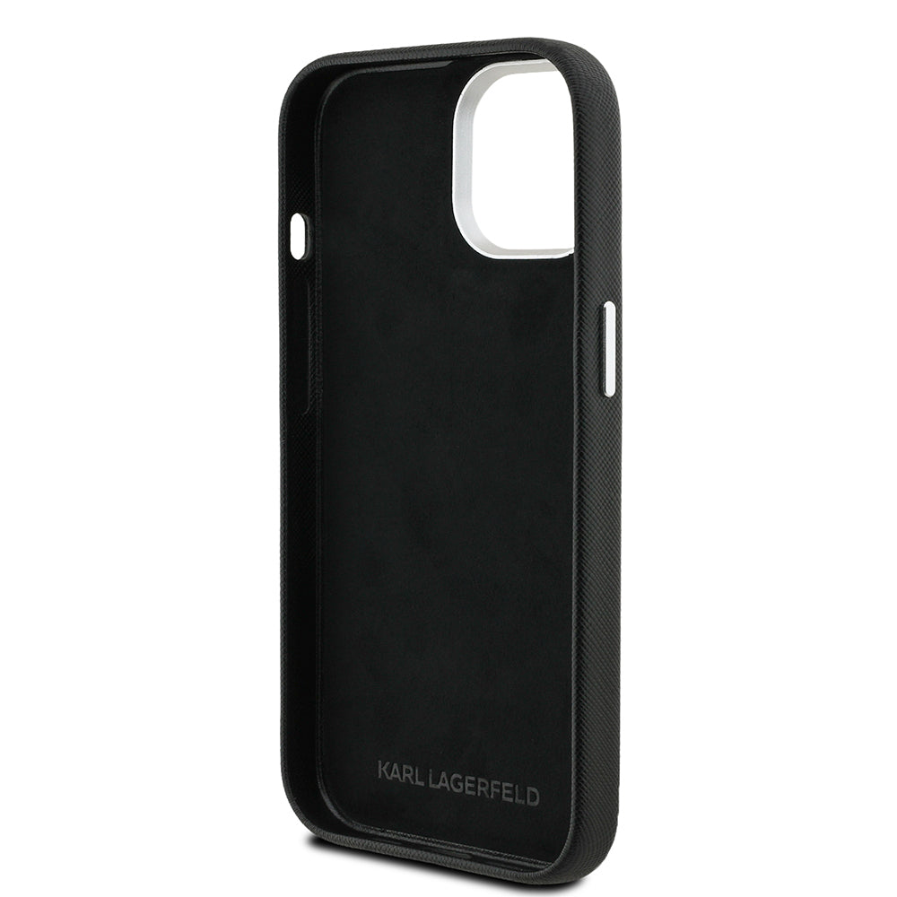 Apple iPhone 14 Case Karl Lagerfeld Original Licensed K&C Heads Pin Cover Black