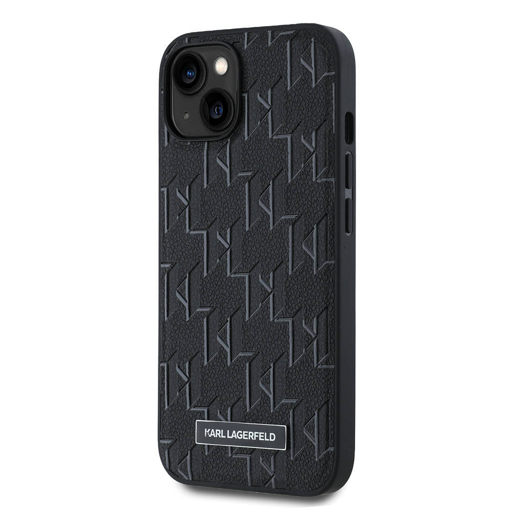 Apple iPhone 14 Case Karl Lagerfeld Original Licensed M-safe Charging Feature KL Printed Hot Stamp Cover Cream