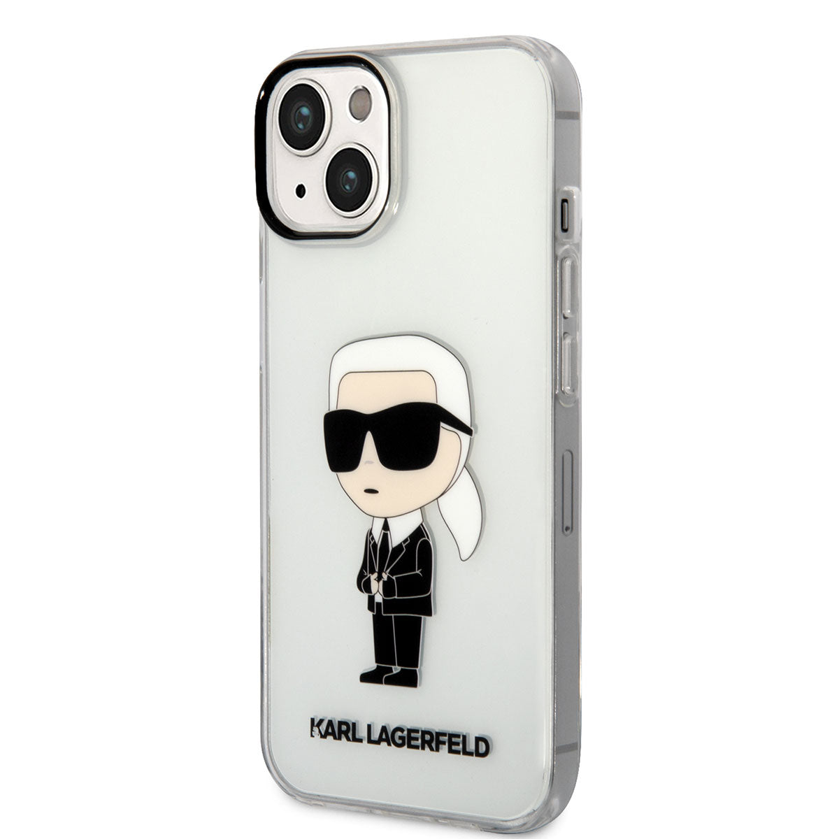 Apple iPhone 14 Case Karl Lagerfeld Transparent Iconic Karl Design Cover Colorless