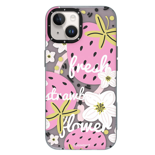 Apple iPhone 14 Kılıf M-safe Şarj Özellikli Yaz Meyvesi Desenli Youngkit Fruity Flavour Serisi Kapak Pembe
