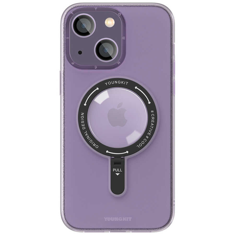Apple iPhone 14 Case M-safe Charging Feature Youngkit Rock Series Cover Blue