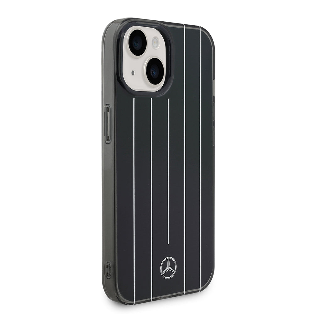 Apple iPhone 14 Kılıf Mercedes Benz Orjinal Lisanslı New Urban 3 Sert PC Paralel Çizgi Desenli Kapak Beyaz