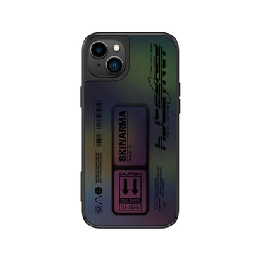 Apple iPhone 14 Kılıf SkinArma Holografik Tasarımlı Standlı Deri Görünümlü Kira Kobai Kapak Colorful